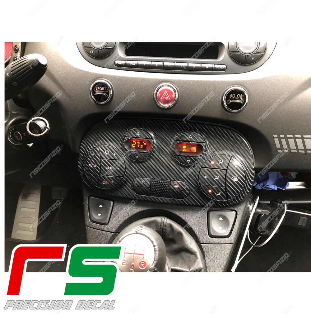 Stickers Fiat 500 Abarth Decal carbonlook dual-zone air conditioner - Image 2
