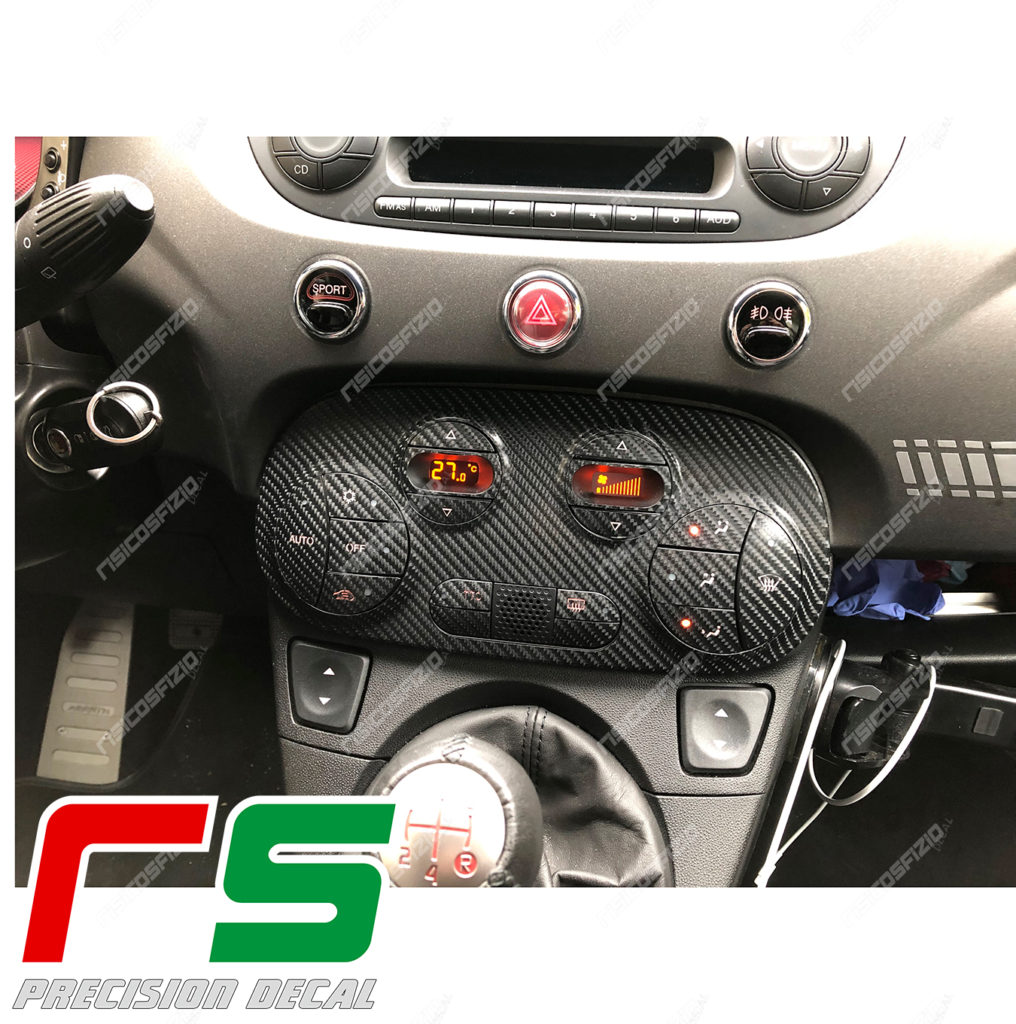 Adesivi Fiat 500 2serie Abarth Decal Carbon Climatizzatore Bizona