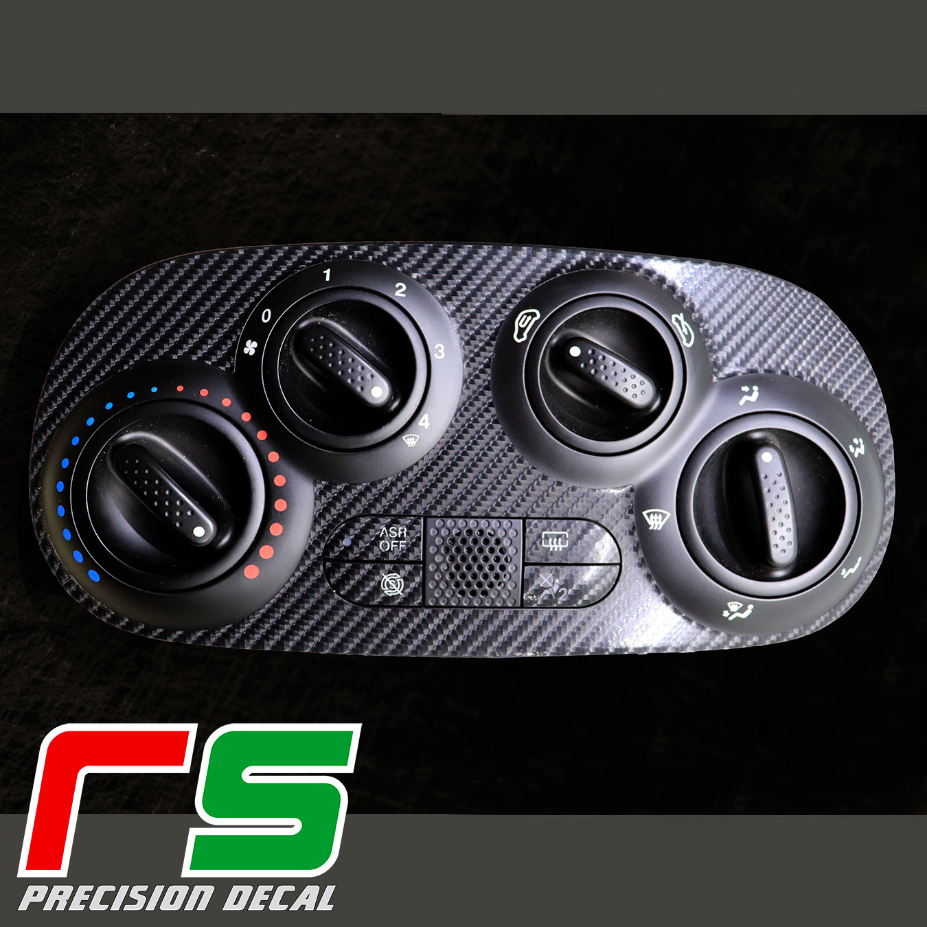 adhésifs Fiat 500 Abarth sticker look carbone stereo radio