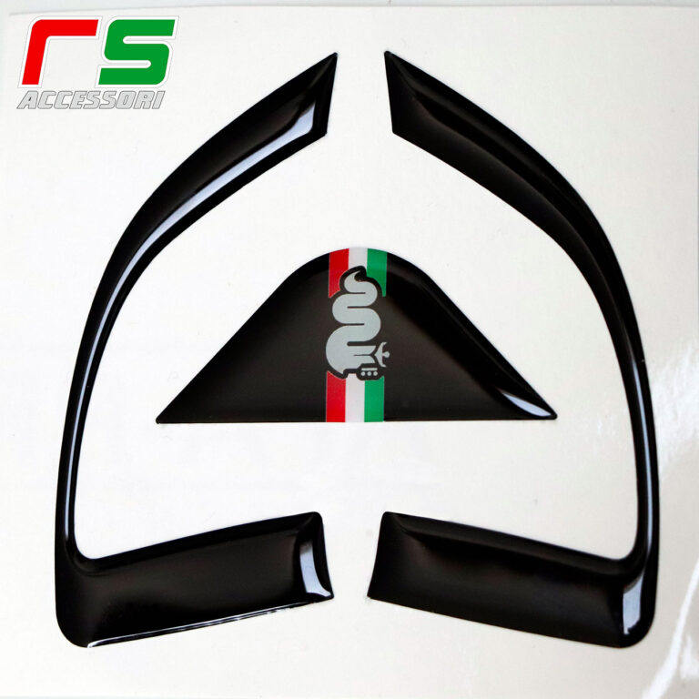 Autocollants Alfa Romeo Giulietta Mito - Logo Fierté Italienne Noir, 15x3.5cm Et 10x2cm