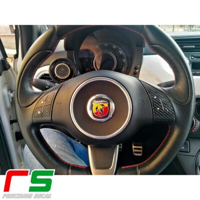 Fiat 500 595 695 Abarth STICKERS Carbonlook-Tuning-Lenkrad-Kit