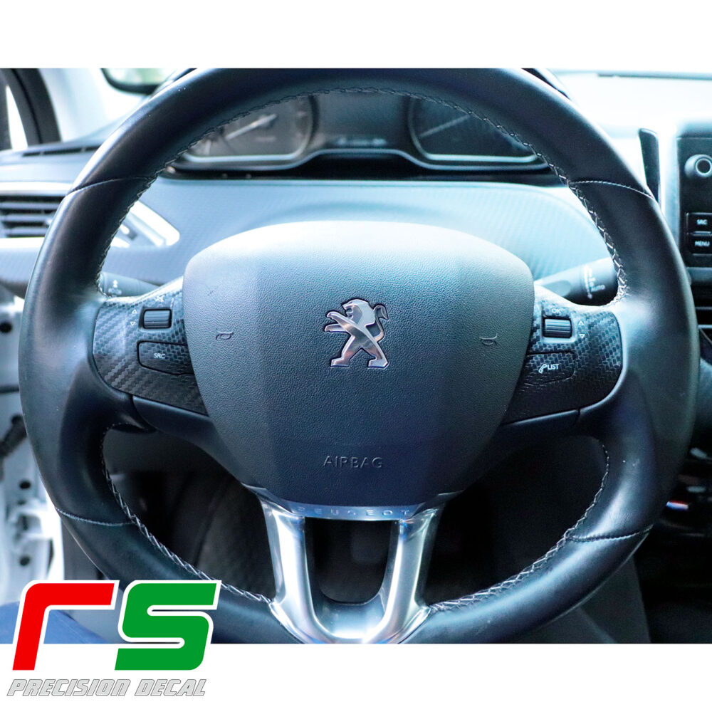 Peugeot 208 adesivi comandi al volante Decal carbonlook