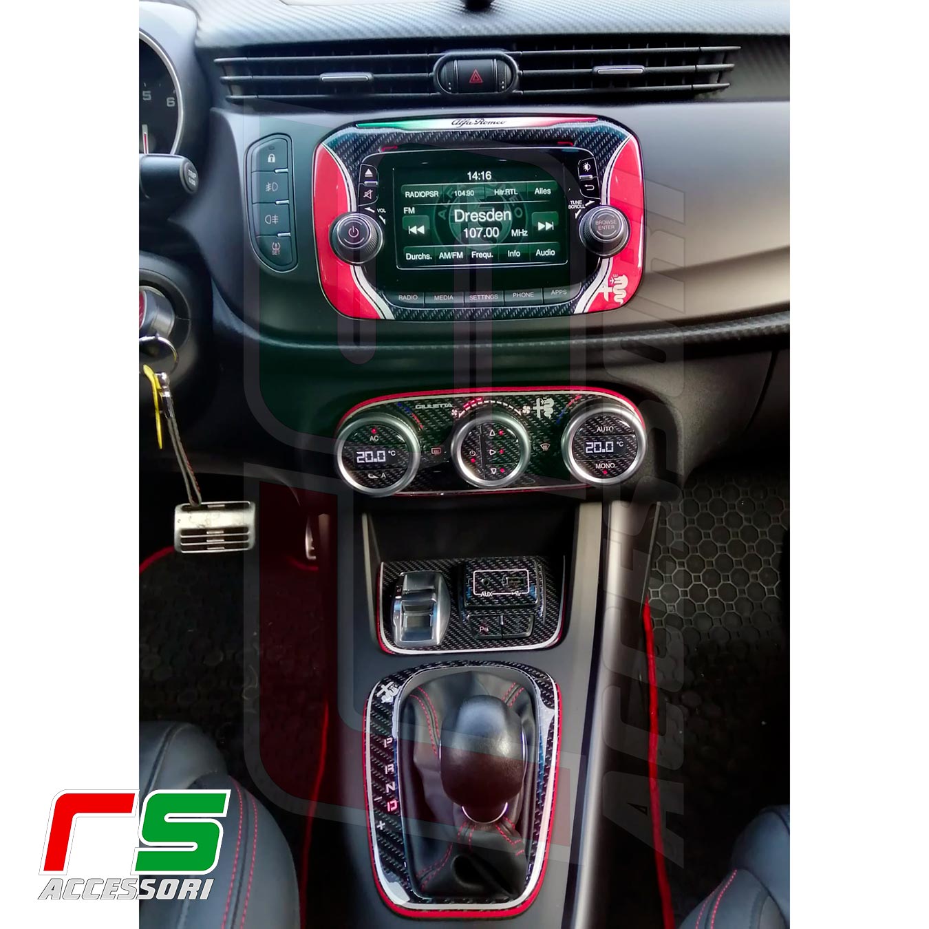 alfa romeo giulietta ADESIVI inserto uconnect stereo decal