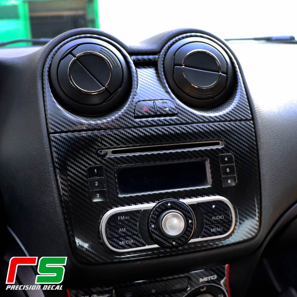 alfa romeo mito STICKERS decken Stereo-Carbonlook-Stimmkonsole