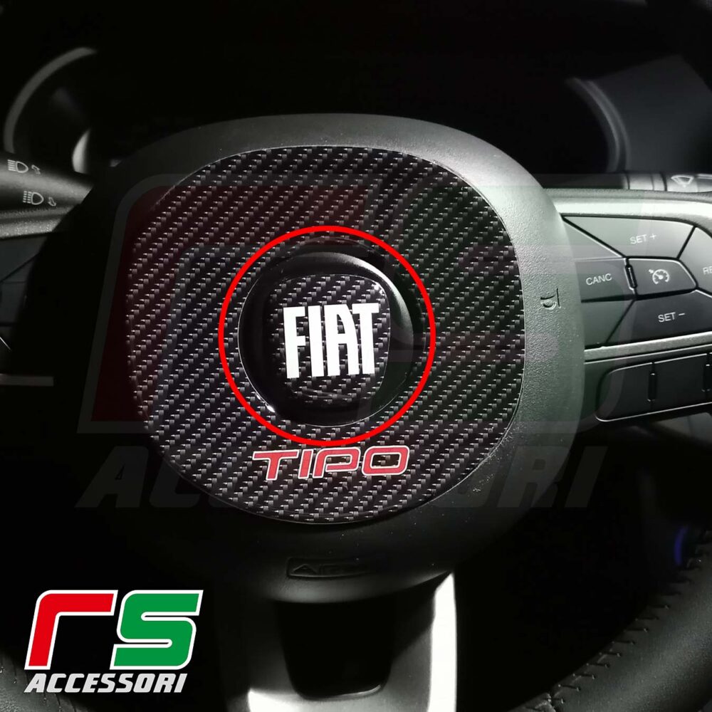 Autocollants Fiat Tipo Egea chrome direction logo noir mat 