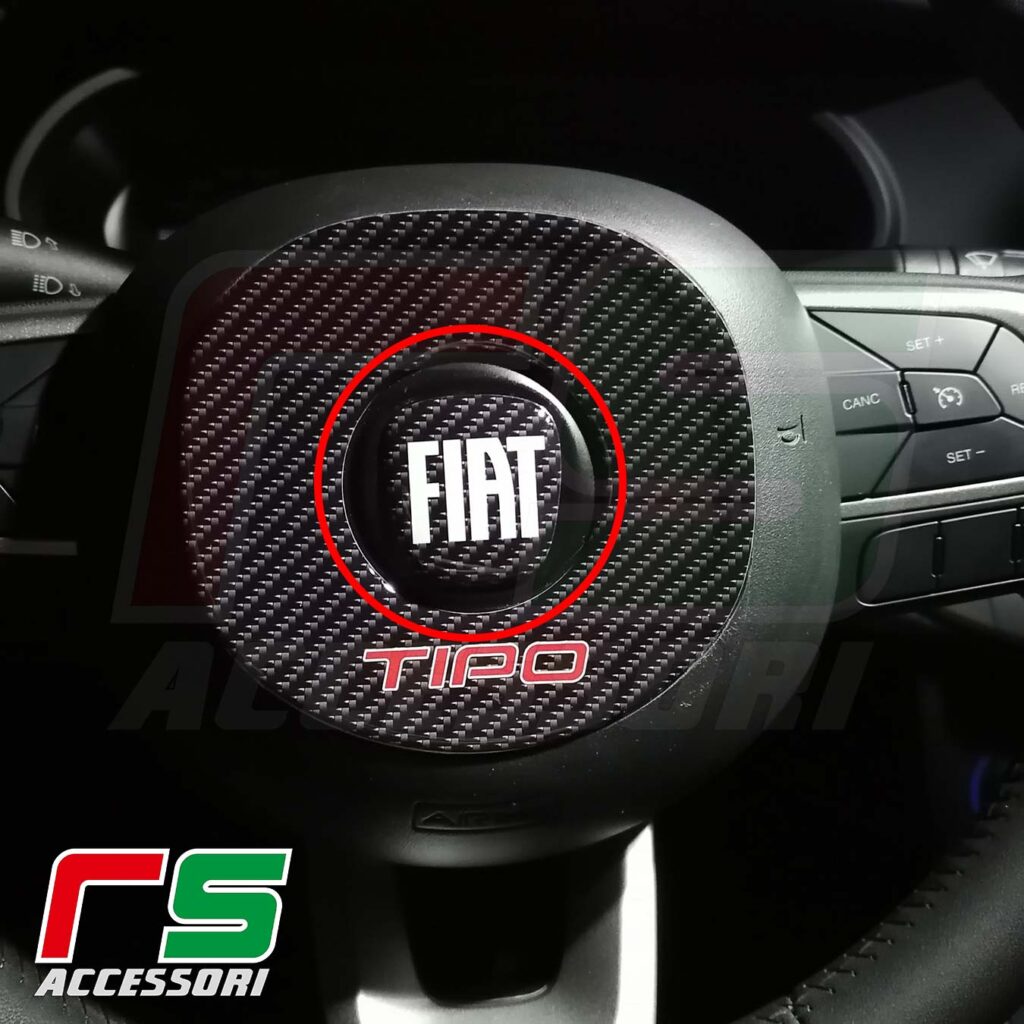 Fiat Tipo Egea stickers chrome steering logo matt black 