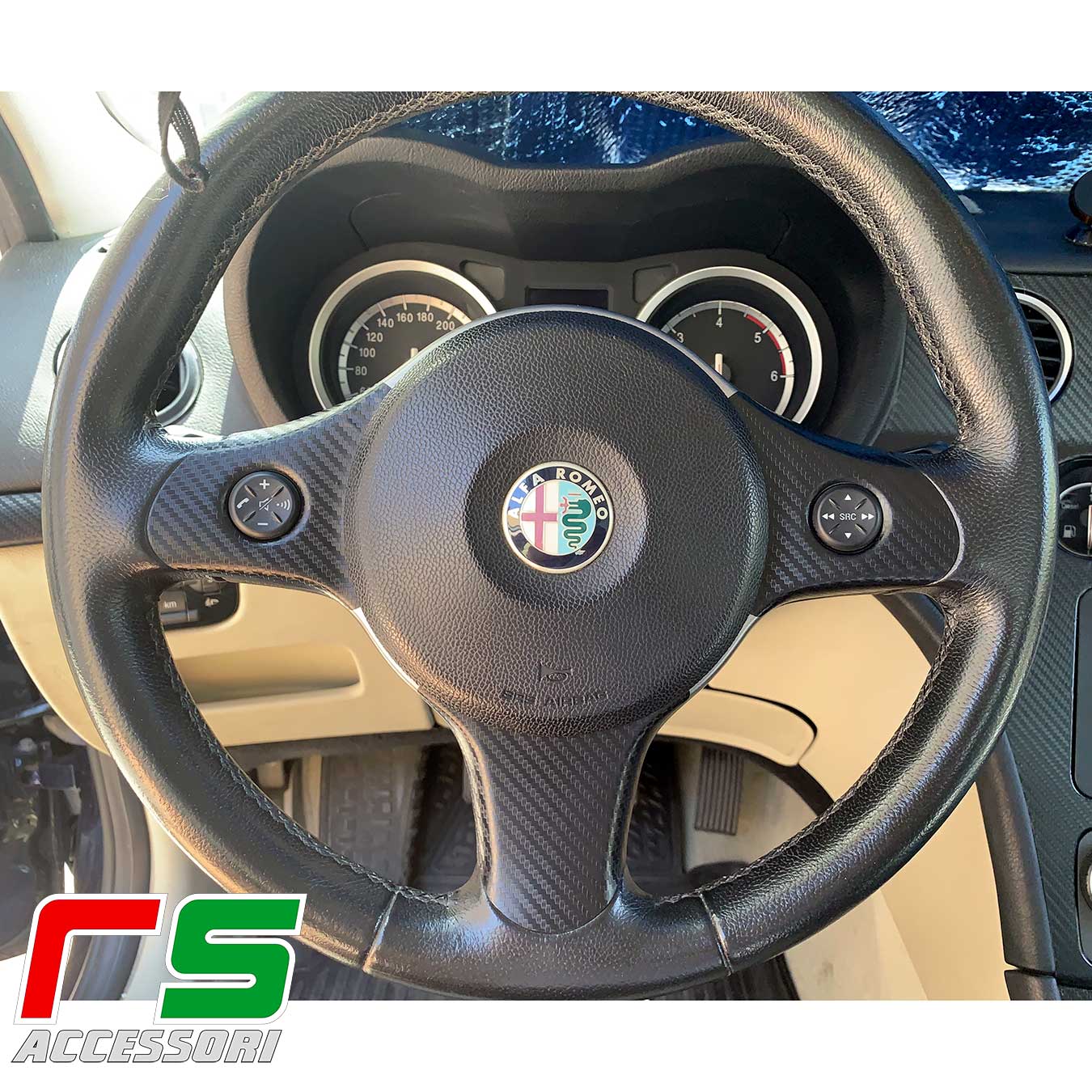 Aufkleber Alfa Romeo 159 Carbonoptik-Abdeckspeichen