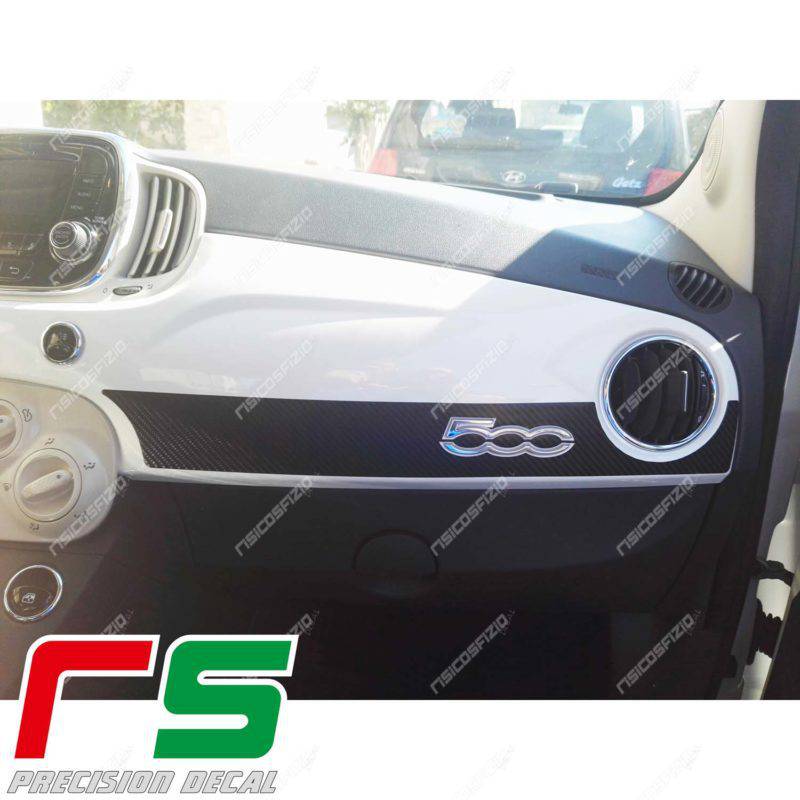 adhésifs Fiat 500 Abarth sticker look carbone stereo radio