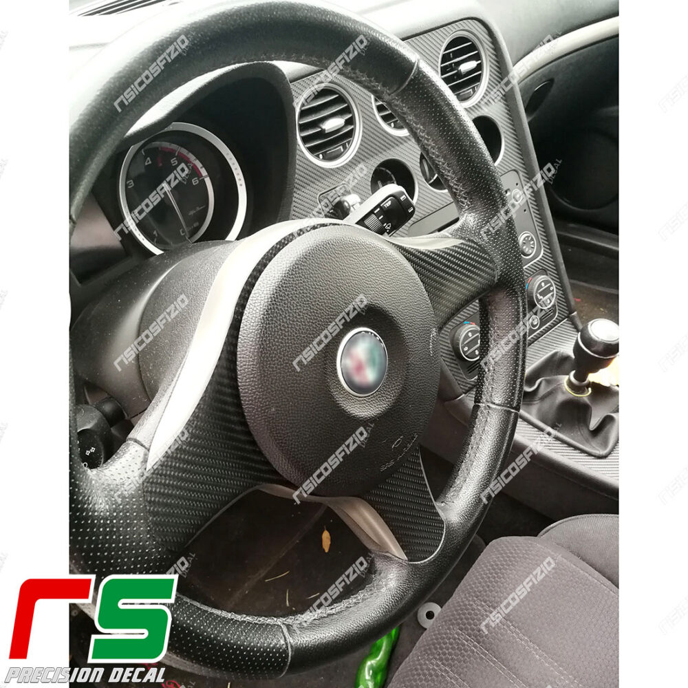 Alfa Romeo 159 stickers steering wheel inserts carbon look decal - Image 2