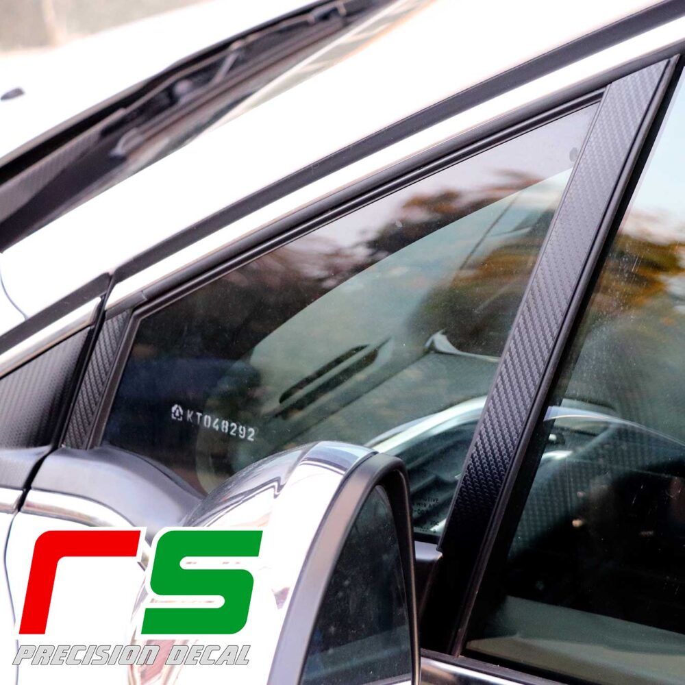 Peugeot 208 door pillars decal carbon look tuning - Image 3