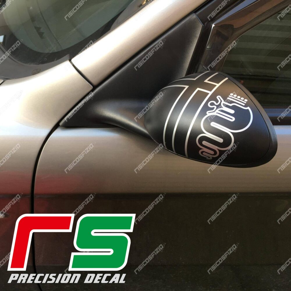 adesivi Alfa Romeo 147 156 GT specchietti logo pre 2016 - immagine 2