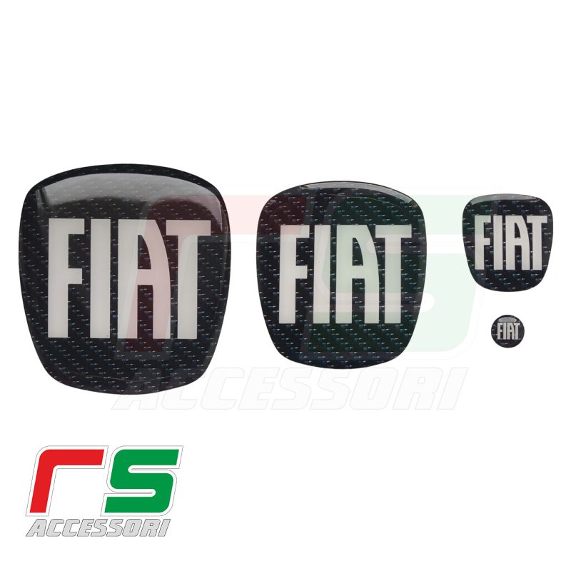 Fiat Punto ADESIVI kit loghi fregio resinati con logo volante