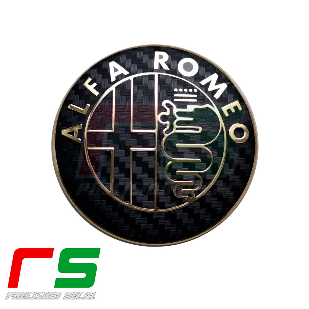 autocollants alfa romeo personnaliser logo frise look carbone 