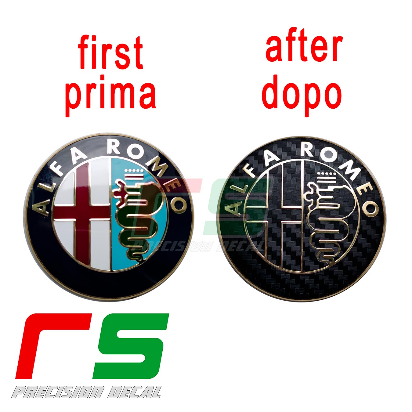 Autocollant / Lettrage Chrono Alfa Romeo QV