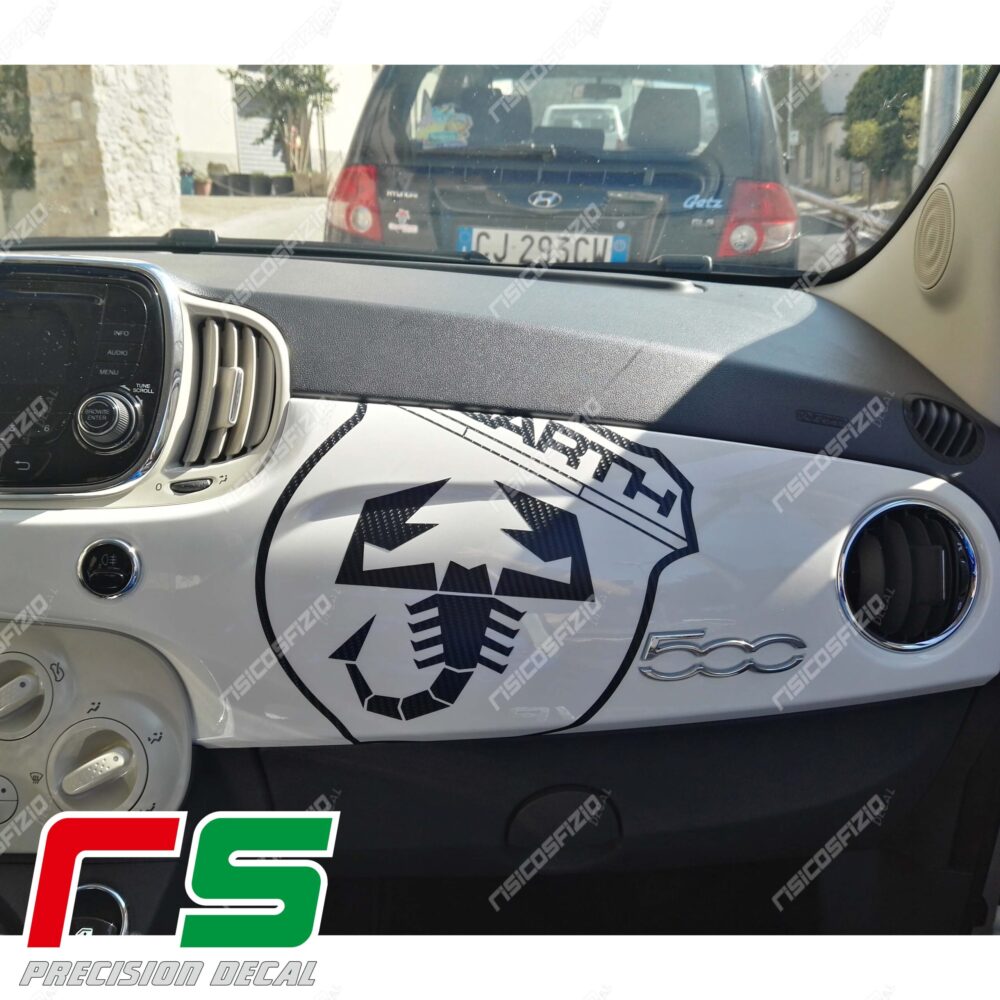 fiat abarth 500 565 595 carbon look stickers tuning dashboard