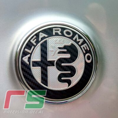 Alfa Rome Aufkleber Personalisierung Carbonlook Logo 