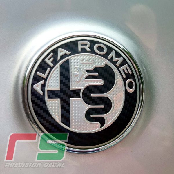 alfa romeo stickers restoration customize logo fregio carbonlook