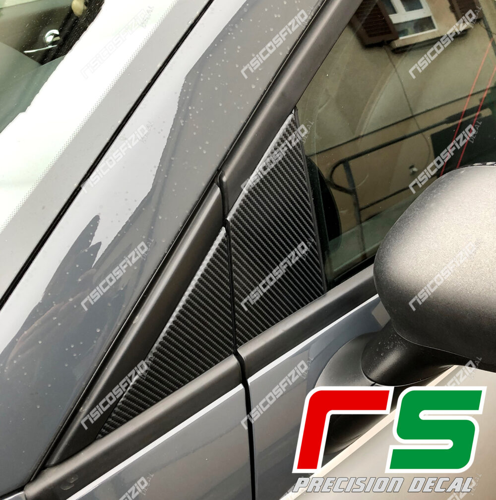 adesivi Fiat 500 Abarth Decal carbonlook montanti portiera - immagine 5