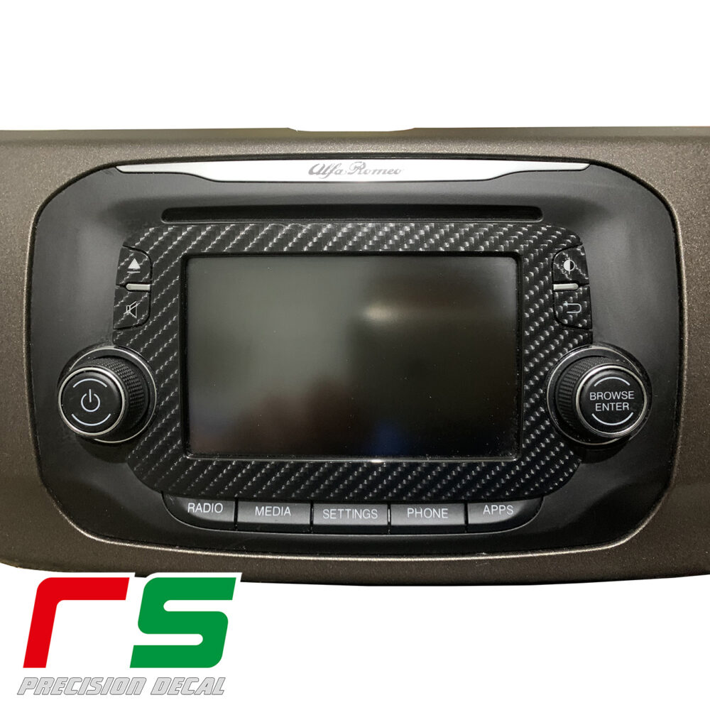 Aufkleber Alfa Romeo Mito Giulietta Uconnect Monitor Aufkleber Carbonlook