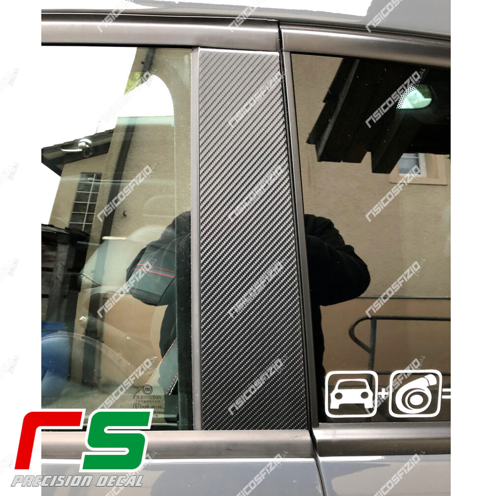 adesivi Fiat 500 Abarth Decal carbonlook montanti portiera - immagine 4