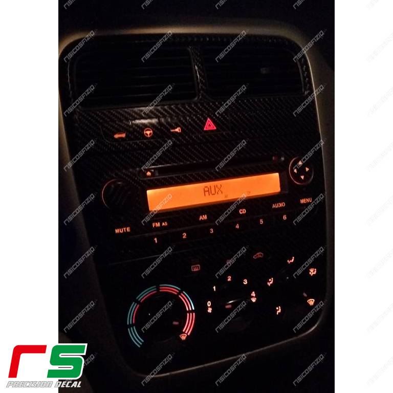 adhésifs Fiat 500 Abarth sticker look carbone stereo radio