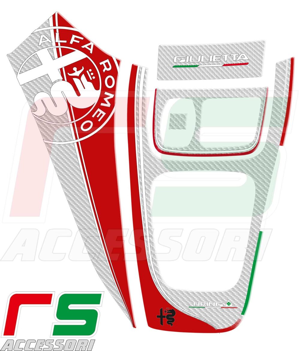 Alfa Romeo Giulietta adesivi resinati kit tunnel centrale - immagine 11