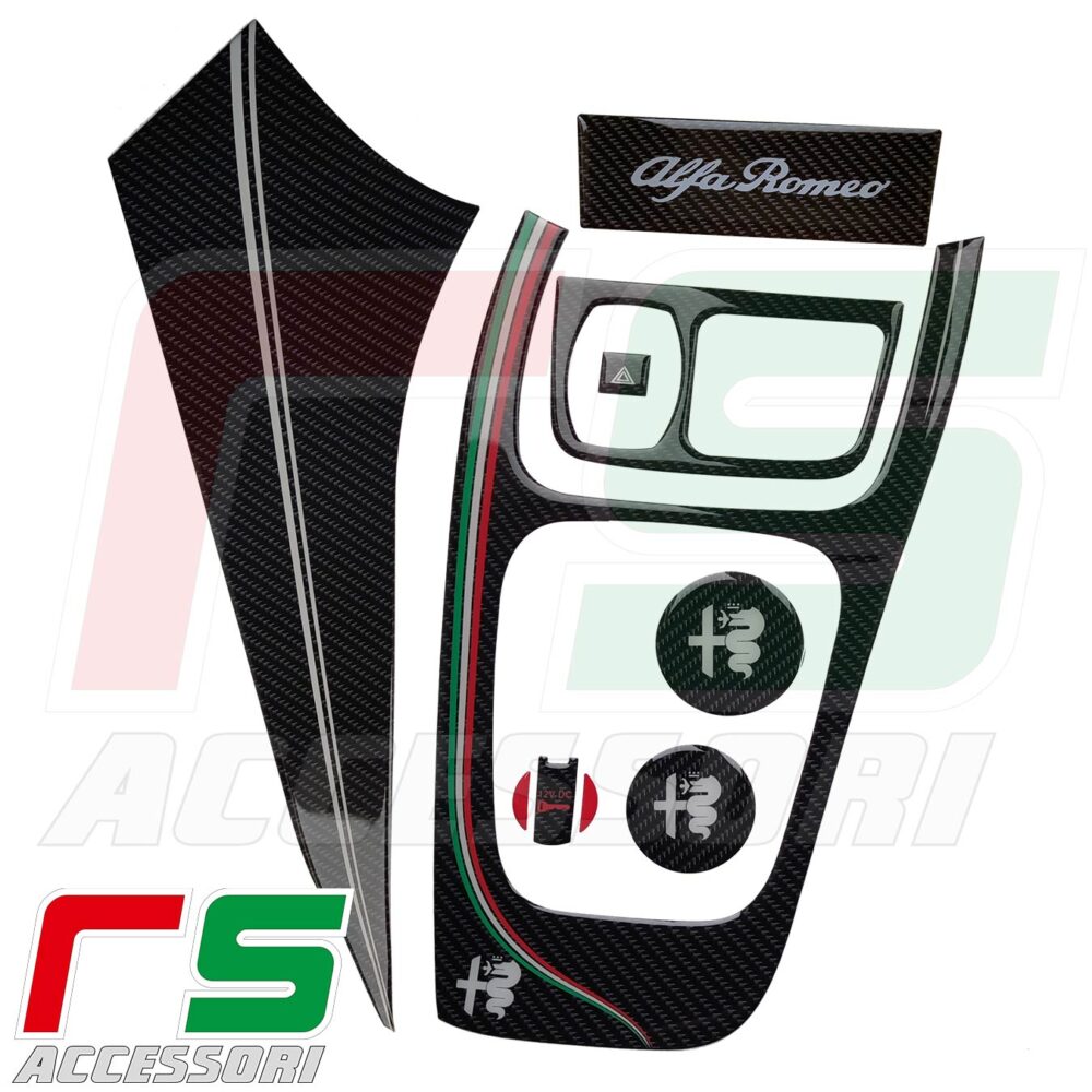 Alfa Romeo Giulietta adesivi resinati kit tunnel centrale - immagine 9