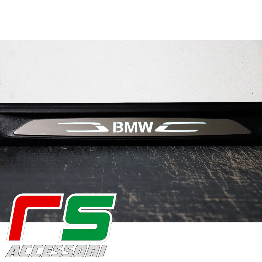 soglia battitacco illuminato bmw serie 3 F30 F31 acciaio inox - immagine 4