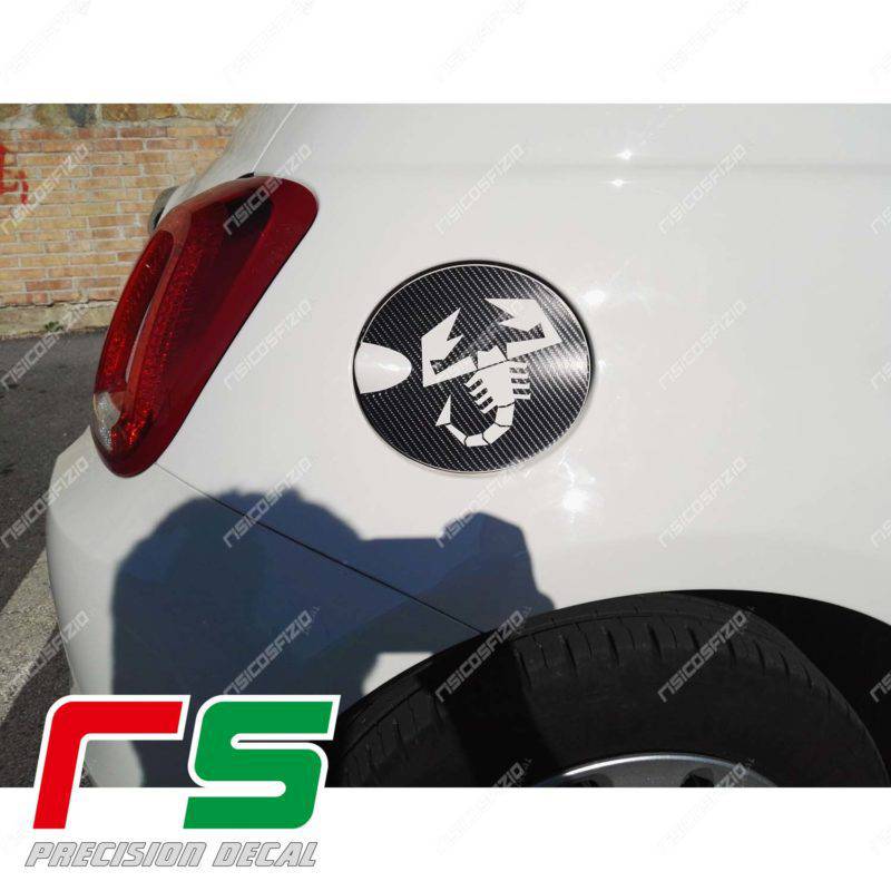 adhésifs Fiat 500 abarth sticker look carbone trappe a carburant cover