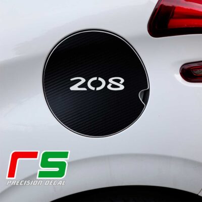 Peugeot 208 tank flap decal carbonlook tuning