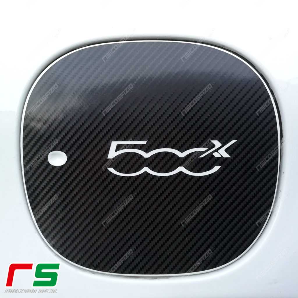 fiat 500x ADESIVI tank lid decal carbon look