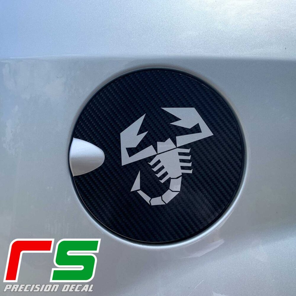 adesivo Fiat Grande Punto carbon look Decal sportello serbatoio in vinile simil carbonio   personalizzabile a richiesta con loghi o scritte