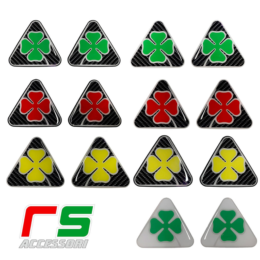 Alfa Romeo resin stickers four-leaf clover carbonlook