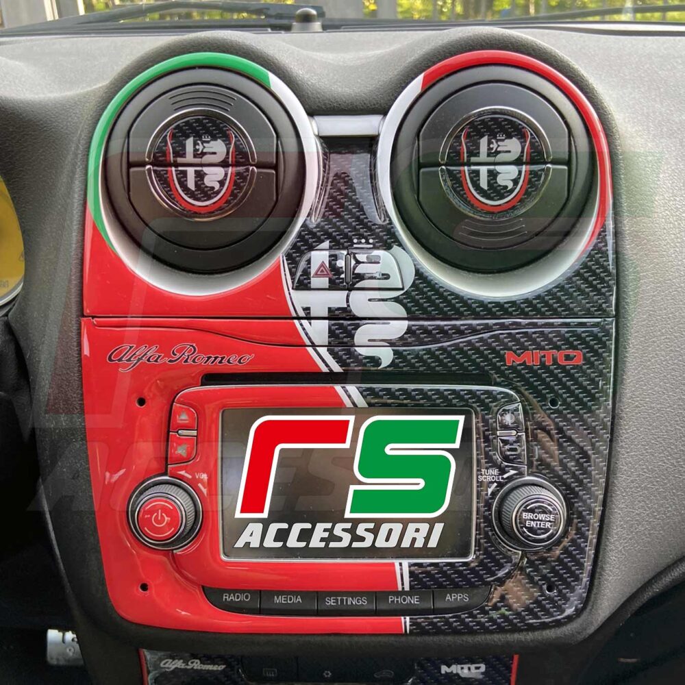 Autocollants en résine du kit console Alfa Romeo Mito uconnect 