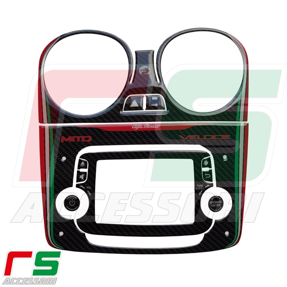 Alfa Romeo Mito kit consolle uconnect adesivi resinati - immagine 3