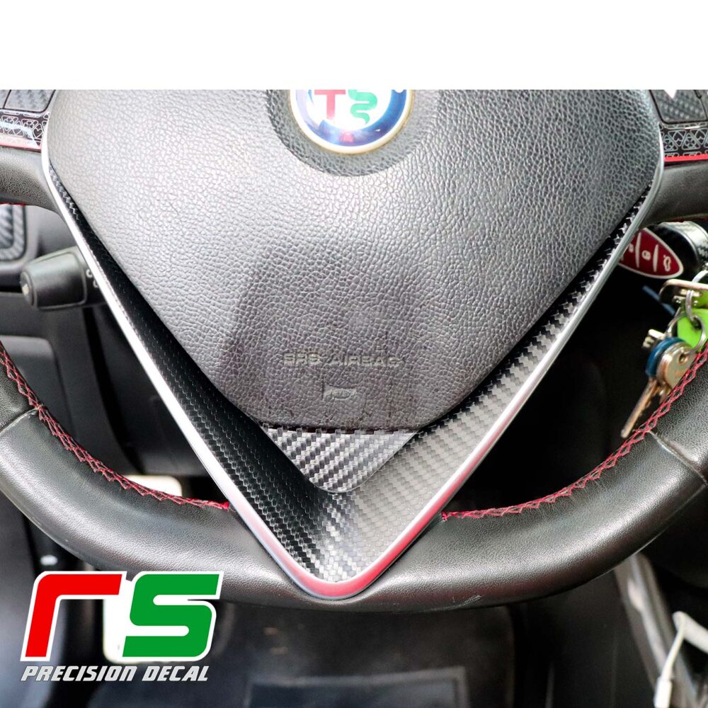 Alfa Romeo Mito Giulietta adesivi V volante 2014 carbonlook