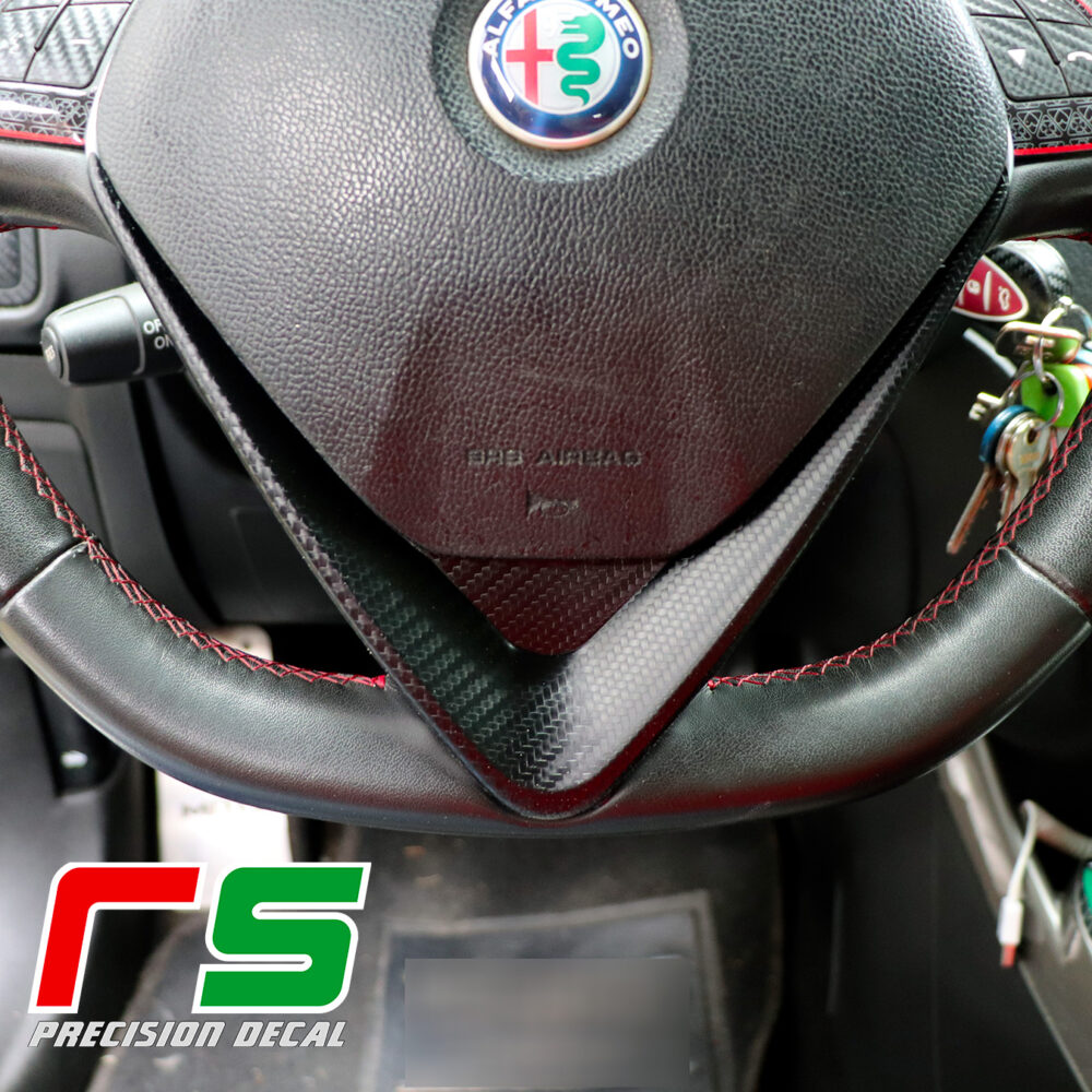 Alfa Romeo Mito Giulietta Decal V volante 2014 carbonlook - immagine 2