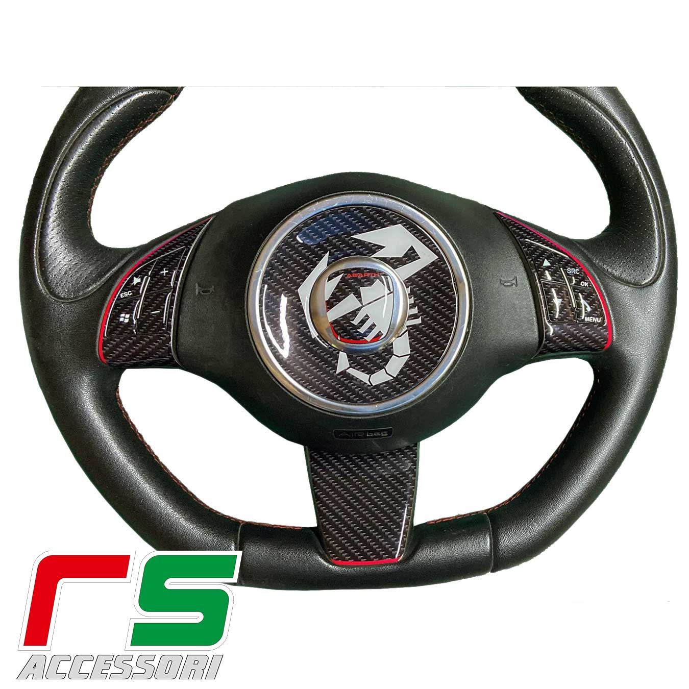 STICKERS resin steering wheel kit fiat 500 595 695 Abarth Decal