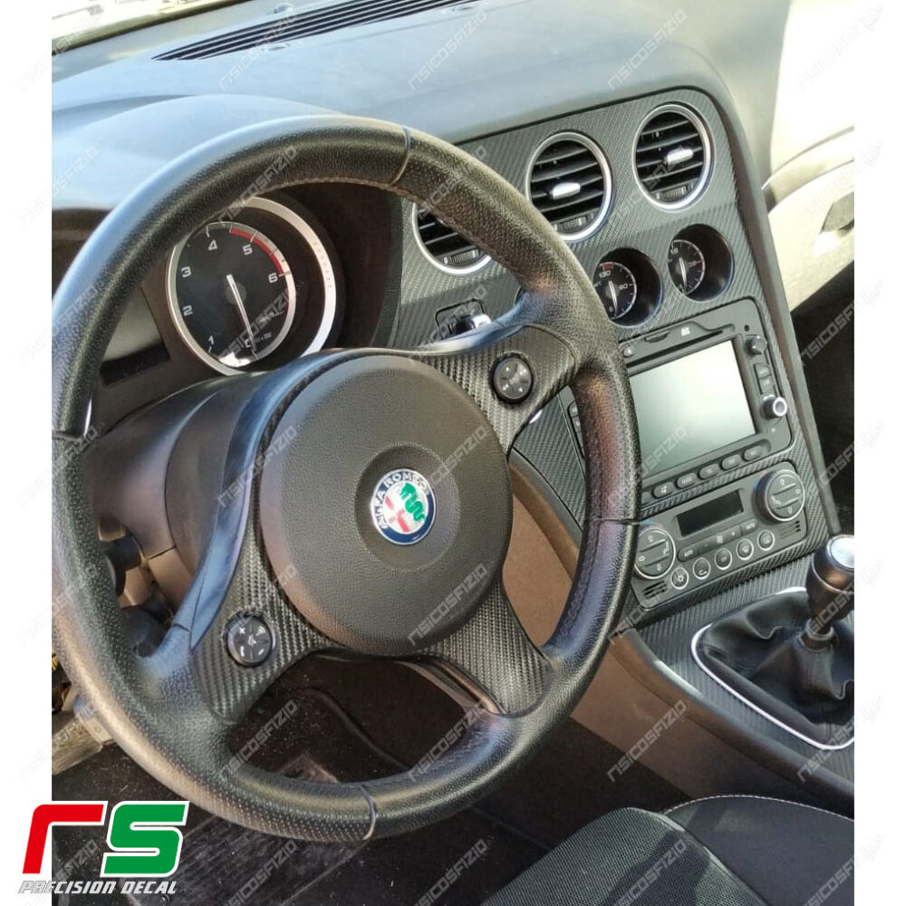 Alfa Romeo 159 stickers steering wheel inserts carbon look decal - Image 3